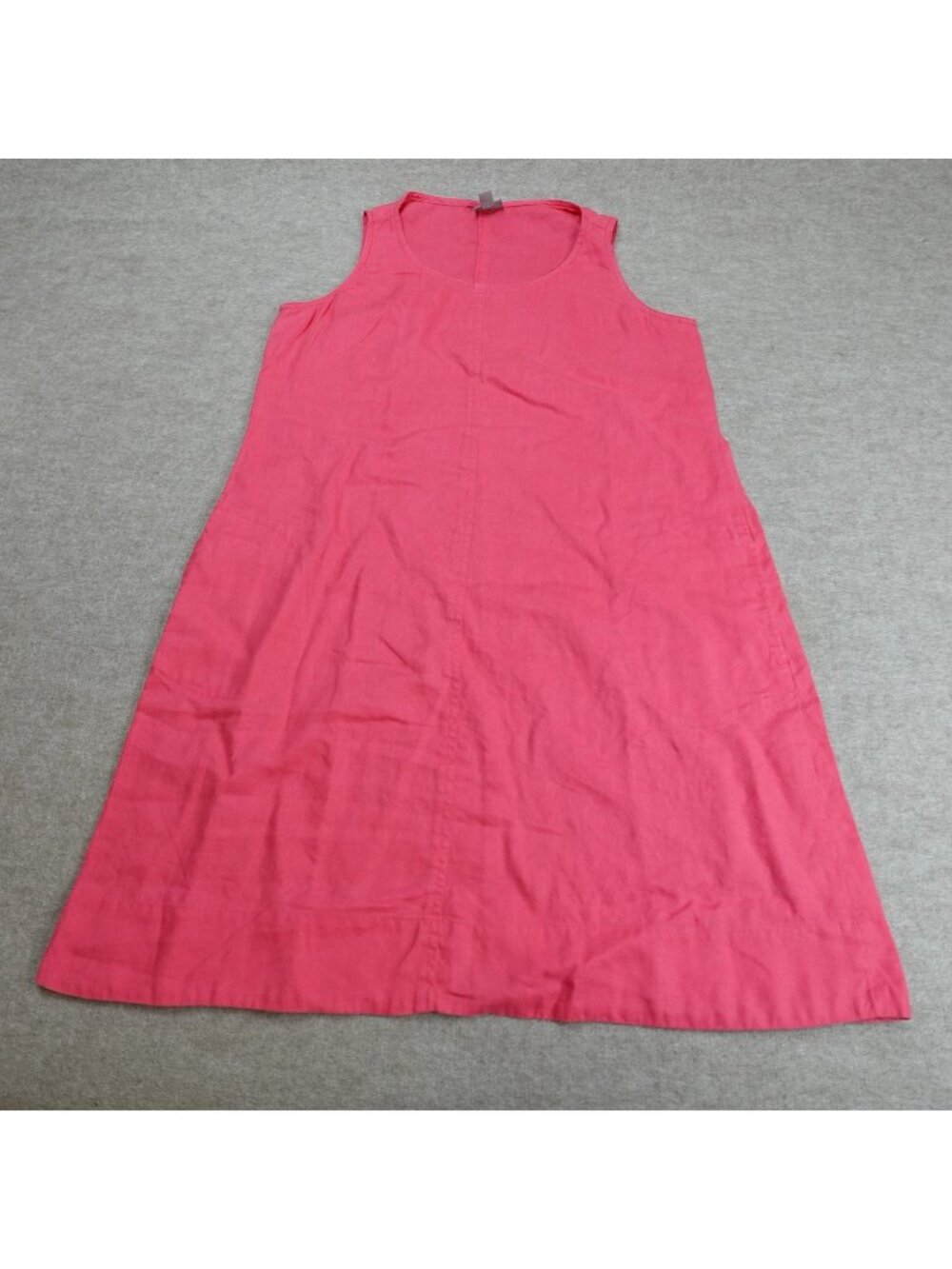 J. Jill Womens Dress Medium Pink Solid 100% Linen Pockets Tank Dress
